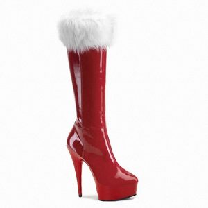 6 Inch Women Sexy Stripper Pole Dance Stiletto Platform Zipper Exotic Red Christmas The Knee Boots