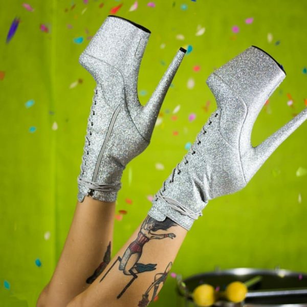 Fashion Woman Stripper Shoes 20cm  pole dance High Heels  8 inch Nightclub Platform Glitter strappy Ankle Boots C-175