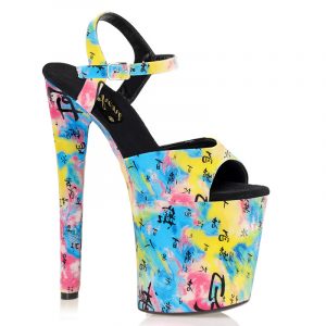 8 Inch Women Stripper Summer Sandals Platform High heels 20cm Buckle Strap Prints China Style Pole Dance Shoes E-244
