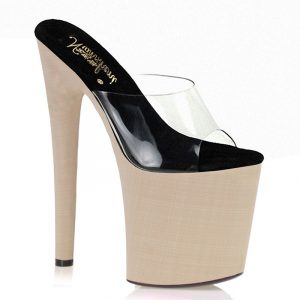 8 Inch Women Stripper Summer Pigskin Sandals Platform Gladiator 20cm Clear Peep Toe Shoes Fashion Slippers E-273