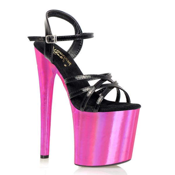 8 Inch Women Stripper Summer Sandals Platform Gladiator 20cm Shoes Party Dress Strappy Plaid Purple Stiletto Shoes E-276