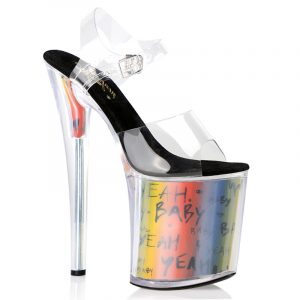 8 inch Sexy Gladiator Shoes T-Strap Transparent Women Clear Chinese Style Exotic Stripper Sandals E-282